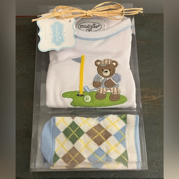Mudpie Baby Golf Boxed Gift Set 0-6 Months NWT - Picture 3 of 4